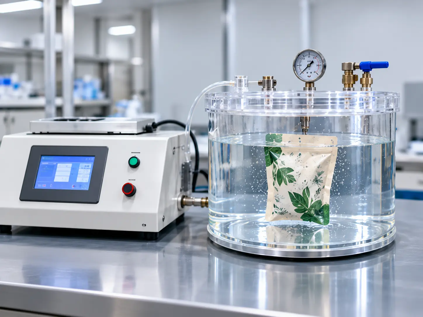 Seal and leak testing equipment checking airtight performance of flexible packaging pouches