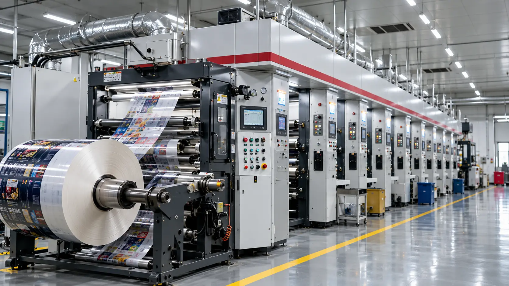 Flexible packaging scale production on industrial printing press