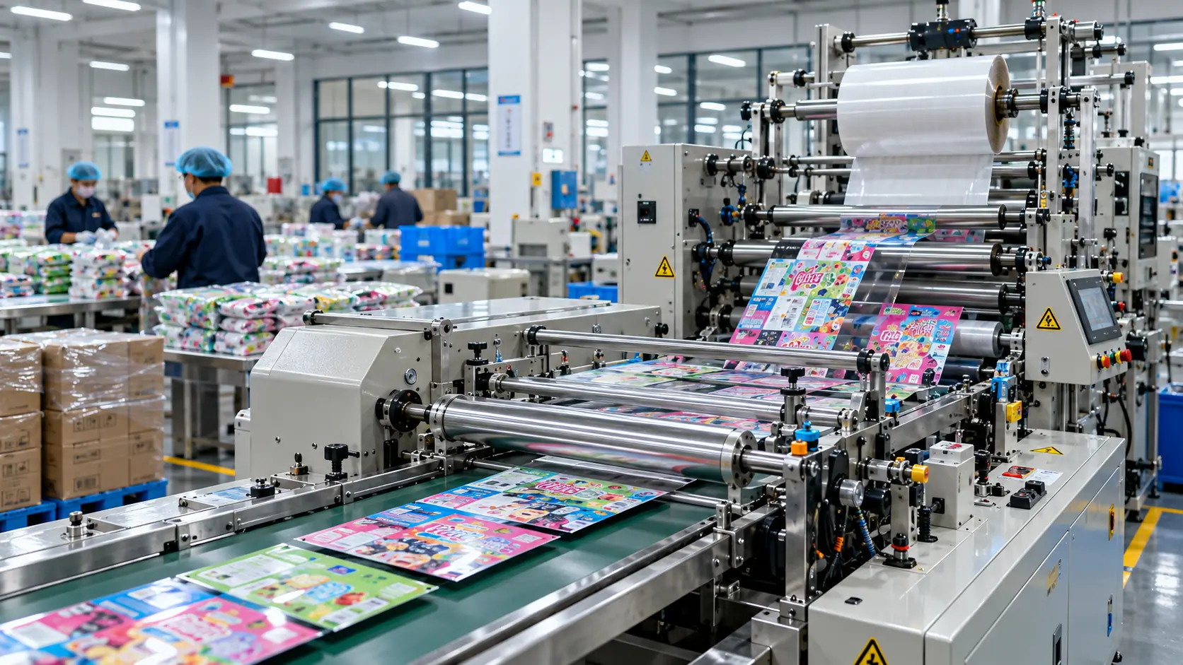 Flexible packaging converting and finishing production line