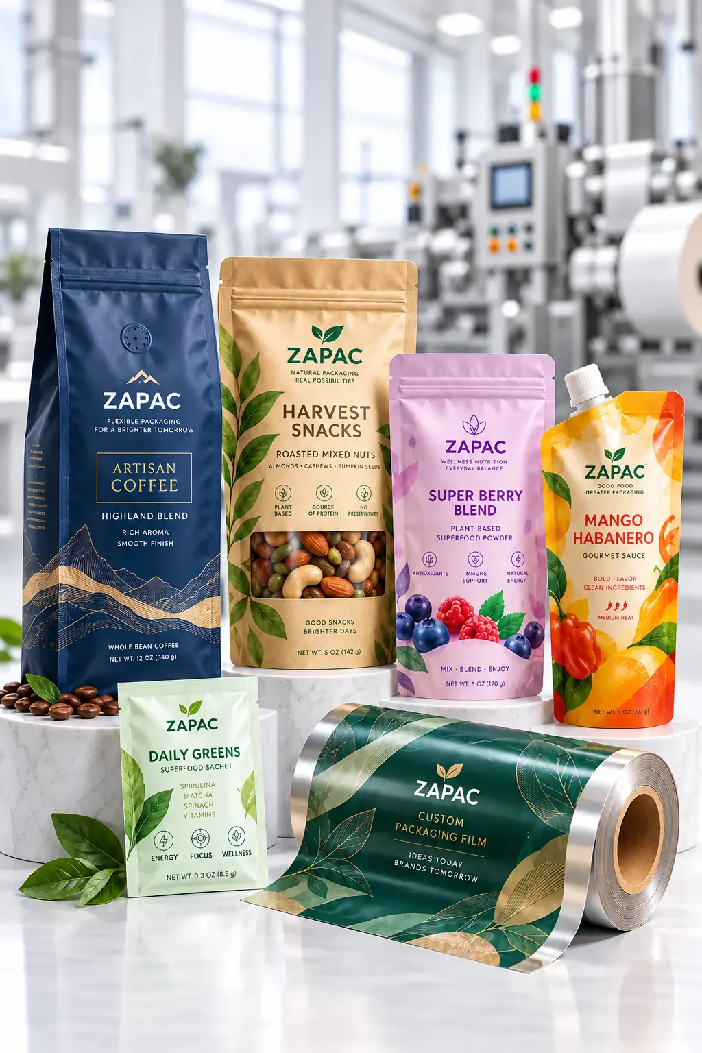 Custom flexible packaging products by ZAPAC